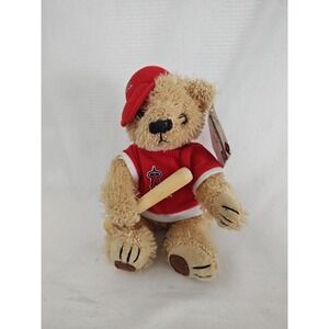 NEW Angels Plush Stuffed Small Teddy Bear‎ w/ Baseball Bat Good Stuff MLB